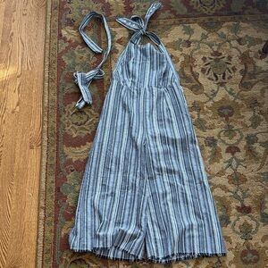 Women’s Lucca Striped Halter Jumper with Tie Size Medium